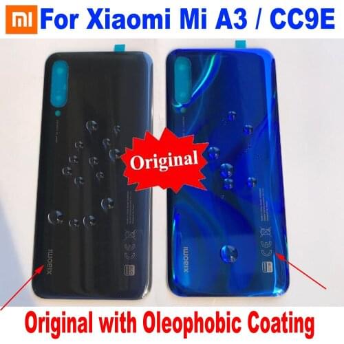 100% Original New Back Battery Cover For Xiaomi Mi A3 CC9E Global Rear Case Housing Door Glass Lid Phone Shell with Adhesive