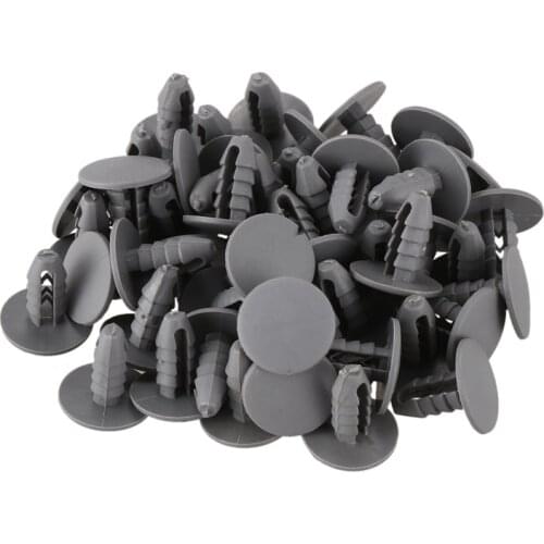 50PCS 8mm Hole Gray Plastic Rivet Door Push in CLip for Car