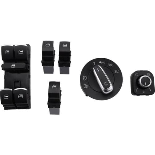 6pcs / Chrome Window Light Switch Control Mirror Replacement Kit for MK5 / MK6 / Golf R MA445