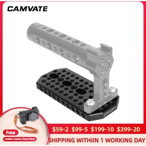 CAMVATE Aluminum Top Cheese Plate With 1/4-20" & 3/8-16" Threaded Holes Designed For BMD (Blackmagic Design URSA Mini Cameras)