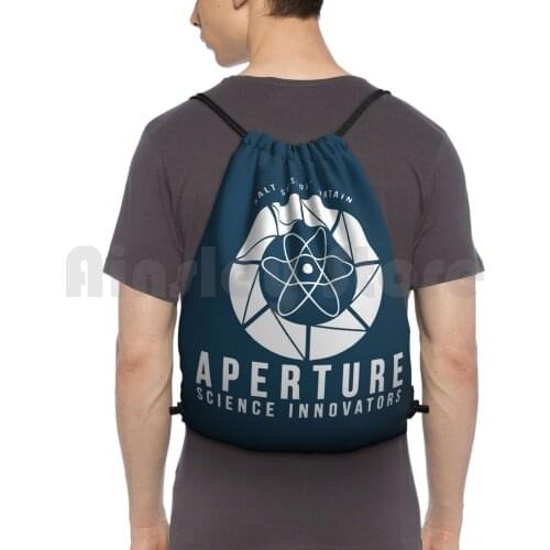 Aperture Science Innovators Logo Backpack Drawstring Bag Riding Climbing Gym Bag Portal Science Aperture Science Portal 2
