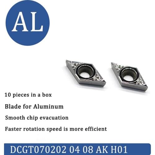 DCGT070202 AK H01 Aluminum Turning Tools DCGT 070202 Carbide Insert Lathe Cutter Tool Tokarnyy turning insert Cutting Tool CNC