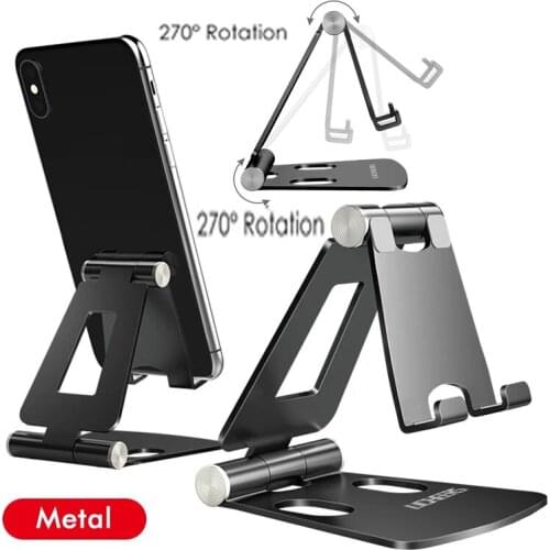 Phone Holder Stand for iPhone 11 Xiaomi mi 9 Metal Phone Holder Foldable Mobile Phone Stand Desk For iPhone 7 8 X XS