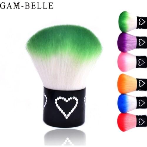 GAM-BELLE Nail Brush Tools File Nail Art Manicure Pedicure Soft Remove Dust Small Angle Cleaner Acrylic UV Powder Remover Brush