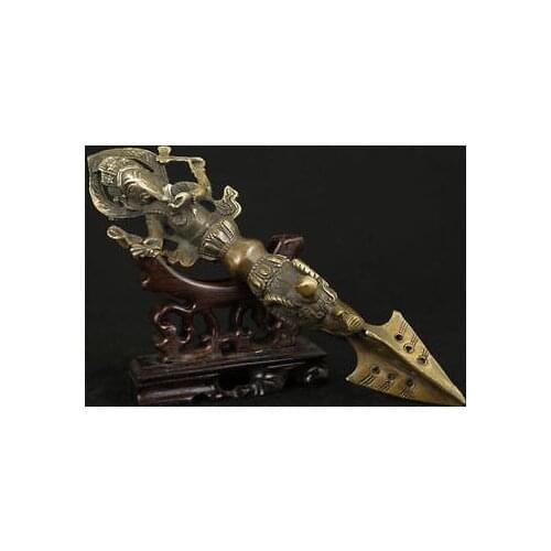 NICE CHINESE OLD BRONZE COLLECTABLE HANDWORK CARVED ELEPHANT GOD STATUE AMULET Garden Decoration 100% real Brass brass