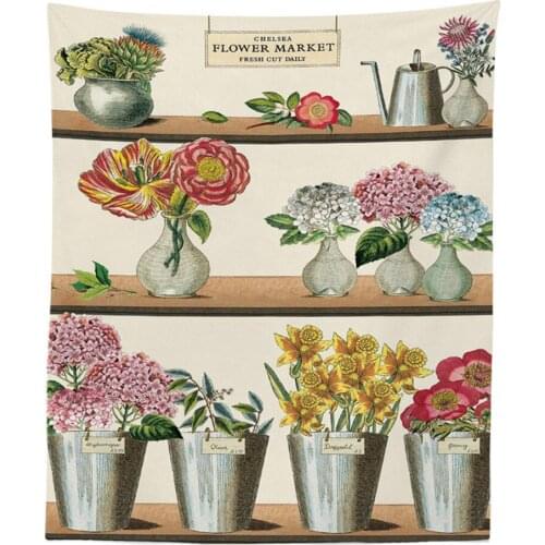 Tropical Plant Floral Wall Tapestry Abstract Aesthetic Hanging Cactus Leaves Room Boho Decor Carpet Hippie Tapiz Home Decoration