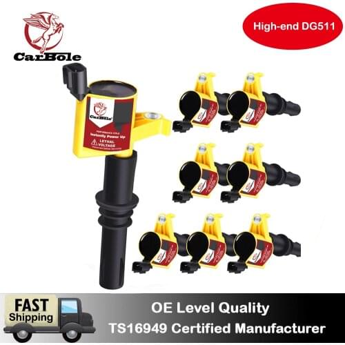 CarBole Professional Straight Boot Ignition Coils for Ford Lincoln Mercury V8 V10 4.6l 5.4l 6.8l Compatible with DG511 C1541 FD5