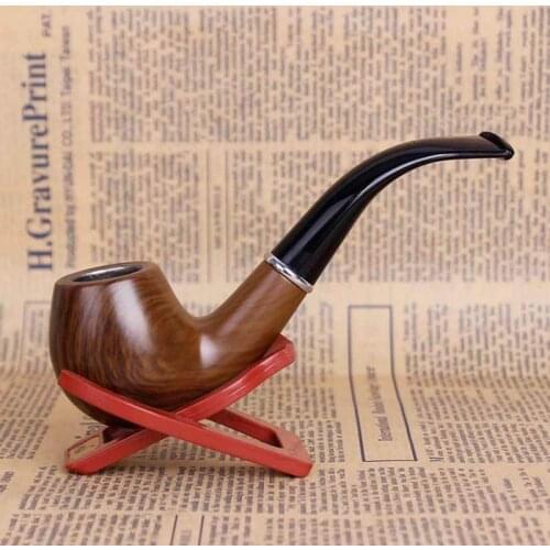 Classic Wood Grain Resin Pipes Chimney Filter Long Smoking Pipe Tobacco Pipe Cigar Gifts Smoke Narguile Grinder Mouthpiece