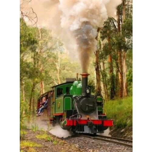 Diamond Mosaic Landscape 5D DIY Round Full Diamond Painting Train Diamond Embroidery Full Drill Square Picture of Rhinestones