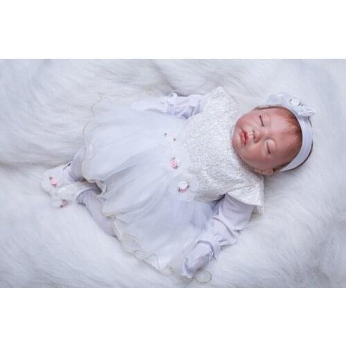 55CM Silicone Reborn Sleeping Baby Doll Toy Lifelike Simulation Newborn Girl Babies Child Kids Best Birthday Christmas Gifts