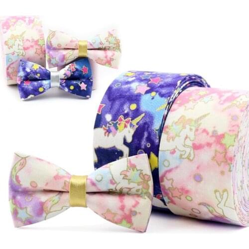 1m/batch 10 25 40mm high quality ribbon dream unicorn cotton cloth DIY clothing accessories hair bow accessories collar
