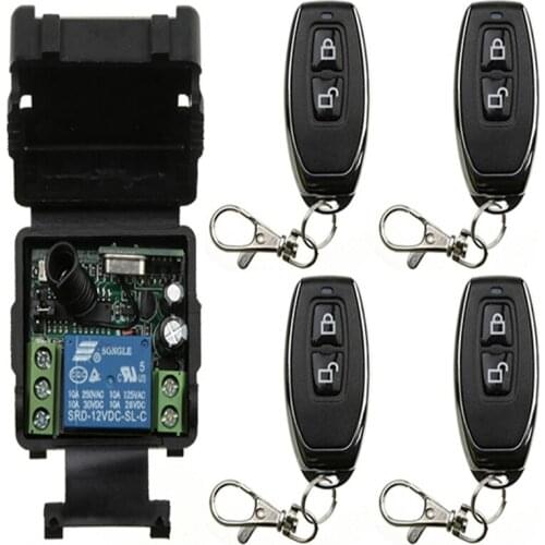 Mini Wireless RF Remote Control Light Switch 10A Relay Output Radio DC 12V 24V 1 CH Channel 1CH Receiver Module +Transmitter
