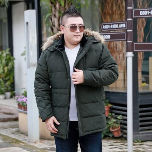 2018 Mens Winter Large Size XL-9XL 10XL Large Stand Collar Hooded with Fur Collar Cotton Can Remove Cap Thicken Warm Jacket