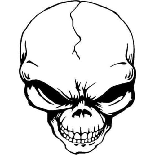 Car Stickers Personalized Customized Alien Skull PVC Car Decorative Sticker Waterproof Cover Scratch Black/White, 15cm*11cm