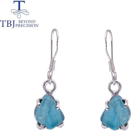 2020 new handmade simple Apatite Rough hook earring 925 sterling silver fine jewelry for girls special gift