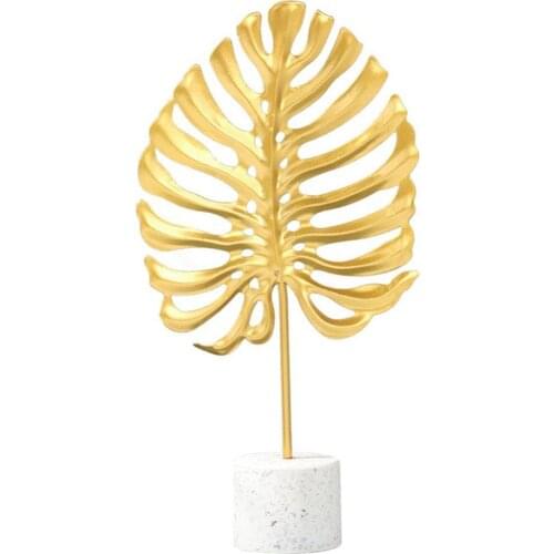 New Style Fashion Golden Iron Monstera Leaf Ornament Photo Prop Living Room Desktop TV Cabinet Decoration Supplies