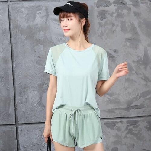 New style yoga wear, sports suit, mesh quick-drying and breathable 2 piece set women workout set