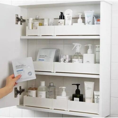 Bathroom closet Organizer Toiletries Storage Box Portable Organizer for Cosmetics White Plastic Storage Container Organizer box