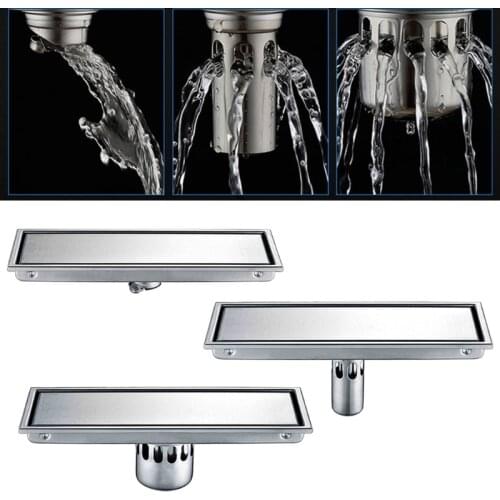 Rectangle Tile Insert Floor Linear Waste Grates Shower Drain Invisible Stainless Steel Bathroom Anti-odor Floor Drainer
