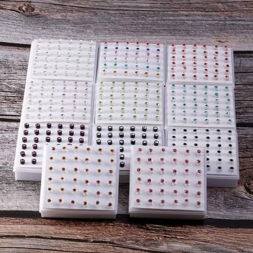 36pcs Crystal Ear Stud Earings Set Colorful Cartilage Earring Acrylic Tragus Helix Piercing for Women Girl Gifts Body Jewelry