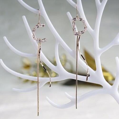 Letter earring zircon earrings jewelry in S925 needles for women girls luxury drop earrings for daily for party wedding jewelry