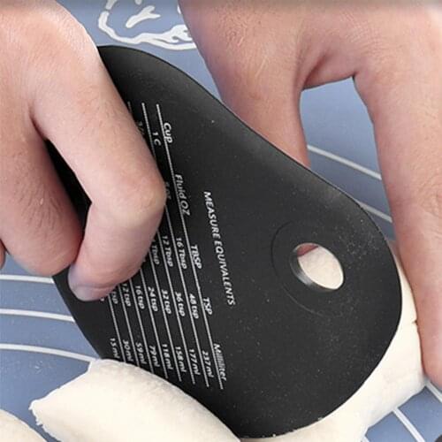Dough Scraper Silicone Bowl Scraper Multipurpose Labor-saving Portable Durable Measurement Chart Baking Scraper for Kitchen