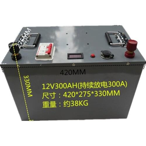 Steel case 12V 250AH LiFePO4 Battery Pack 1800W Solar energy UPS Battery car solar RV EV with LCD Monitor + 14.6V 20A charger