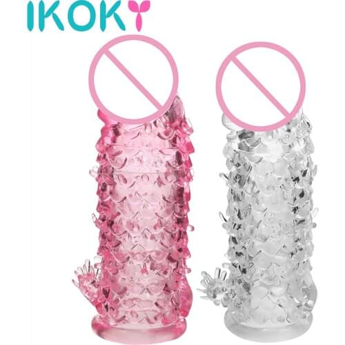 IKOKY Enlargement Delayed Ejaculation G-spot Cock Sleeve Penis Ring Sex Toys For Men