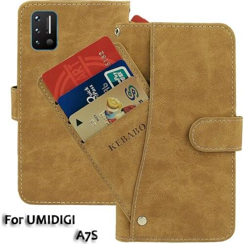 Vintage Leather Wallet UMIDIGI A7S Case 6.53" Flip Luxury Card Slots Cover Magnet Phone Protective Cases Bags