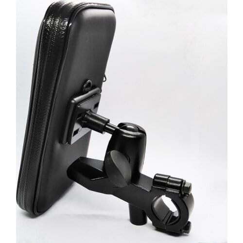 Motorcycle Handlebar Bar Mount Water Resistant Zipper Case Holder Stand for Cell Phones