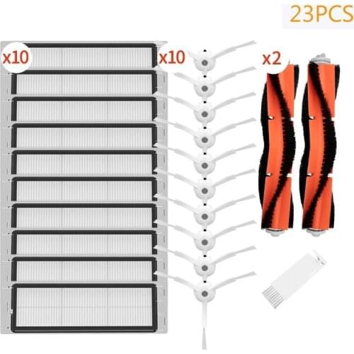 23PCS robot vacuum cleaner HEPA filter brush accessories for xiaomi mijia mi 1s 2s roborock s50 s51 s55 s6 spare parts