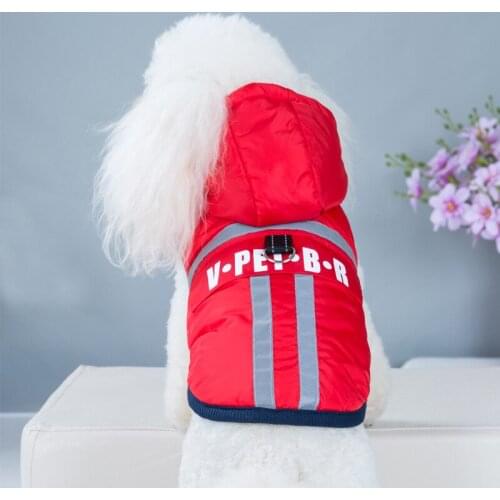 Winter Reflective Dog Coat Pet Warm Hooded Vest Waterproof Dog Clothing Vest For Small Medium Large Dogs