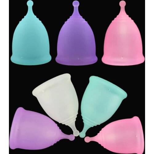1 Pc Hygiene Reusable Cup 2 Sizes Random Color Menstrual Cup Medical Grade Soft Silicone Lady Period