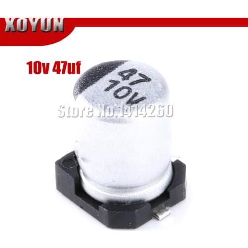 10PCS Electrolytic capacitor 10v47uf 6.3*5.5mm SMD aluminum electrolytic capacitor 47uf 10v