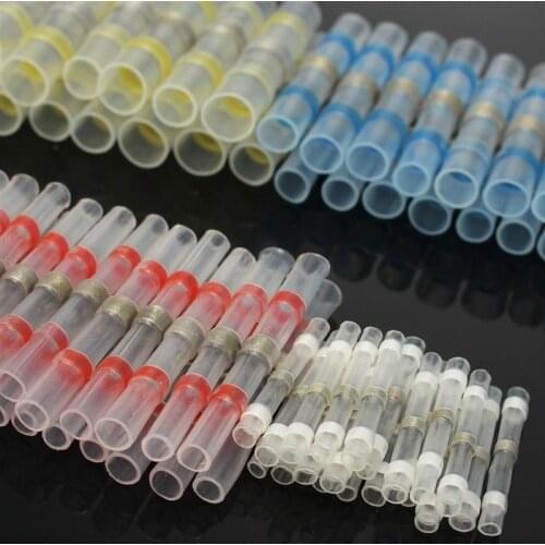 100pcs 4 Sizes Solder Sleeve Heat Shrink Wire Butt Connectors Splice Crimp Terminals Waterproof Heat Shrinkable Terminators