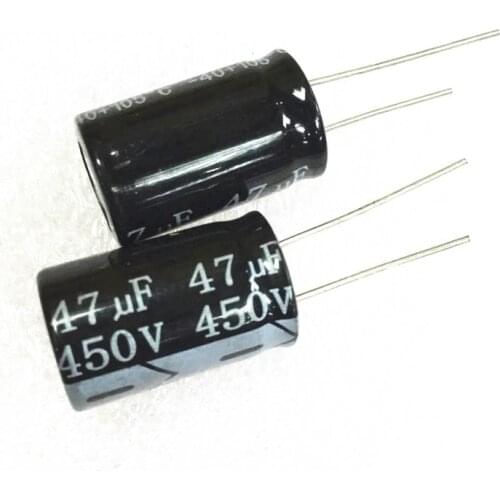100PCS 47uF 450V 47UF450V Radial Electrolytic Capacitor 16mm X25mm Free Shipping