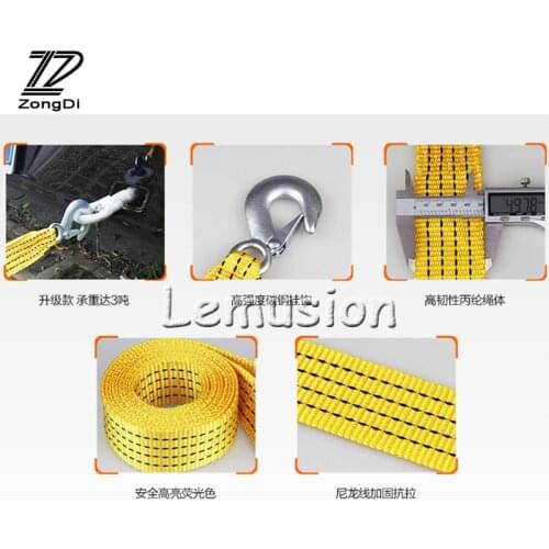 1X Car Trailer Rope 3 Tons 3 Meters for Toyota c-hr Corolla RAV4 Honda Accord Civic Fit CRV Nissan Qashqai Juke Almera 2017