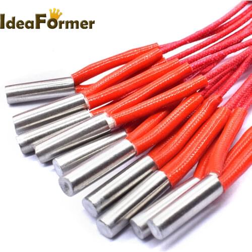 2Pcs 12V 24V 40W 50W Ceramic Cartridge Heater 6*20mm For 3D Printer Parts Extruder Heating Tube Heat 1M 2M Extrusion Part
