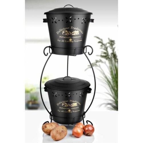 2 layer Large Metal Potato Onion Bucket