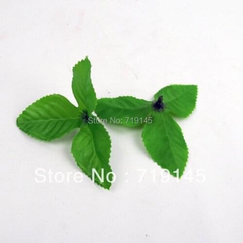 200pcs diy green rose leaf accessorries artificial fake rose flower leaf DIY handmade flower accessorries home decoration