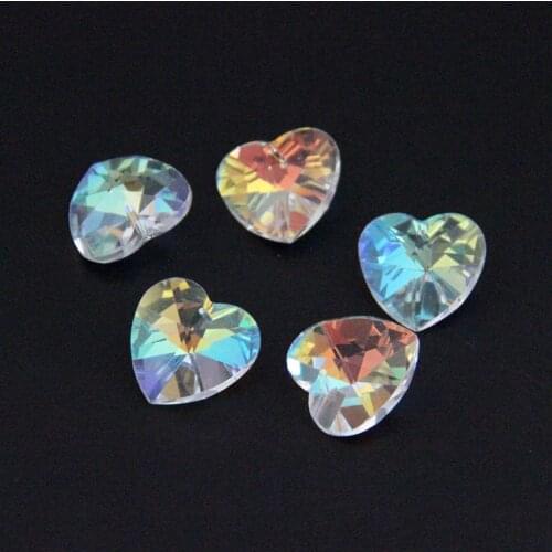 28mm 100pcs AB crystal heart beads for chandeliers crystal trimming hanging beads crystal chandelier part pendant