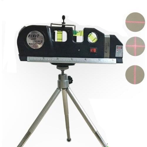 4 in 1 Accurate Multipurpose Laser Level Lever with tripod Cross Projects Horizontal Vertical Laser Light Beam Measure Tape