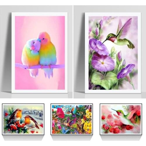 5D DIY Birds Full Diamond Painting Embroidery Cross Crafts Stitch Home Decor