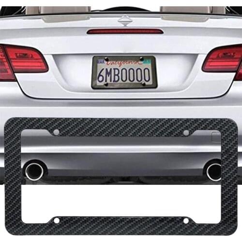 Car Carbon Fiber Style License Plate Frames Front & Rear Universal For Toyota Honda Nissan Car Accessories