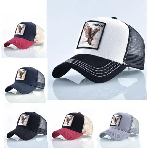 Men Animal Embroidered Eagle Mesh Baseball Caps Hip-Hop Trucker Unisex Outdoor Sport Sunhat Women Breathable Snapback Adjust Hat