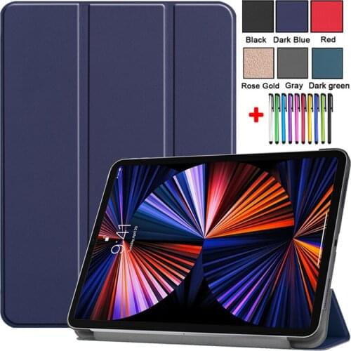 Tablet For IPad Pro 12 9 Case 2021 Solid PU PC Funda For IPad 12.9 2020 2021 2018 Cover 5th 4th 3rd Generation Caqa Etui + Pen