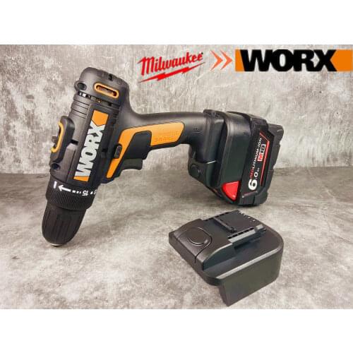 Tool and battery adapter for Milwaukee M18 18V battery to worx 4pin 20Vmax tool usage