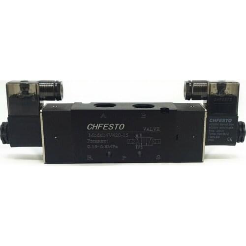 4V420-15 Solenoid Valves 2 Position 5 Port 1/2" Pneumatic Control Valve DC24V AC220V AC110V DC12V AC24V