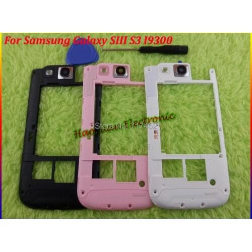 HAOYUAN.P.W Middle Frame Housing Cover Case+Camera Lens For Samsung Galaxy S3 S III i9300