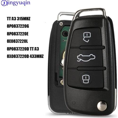 Jingyuqin Upgrade Car Remote Key For Audi A3 S3 A4 S4 TT 434MHz 8P0837220D 2005 2006 2007 2008 2009 2010 2011 2012 2013